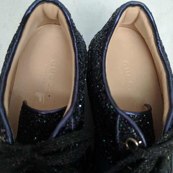 SOLD Gucci Peggy Glitter Blue Platform Sneakers - Picture 2 of 6
